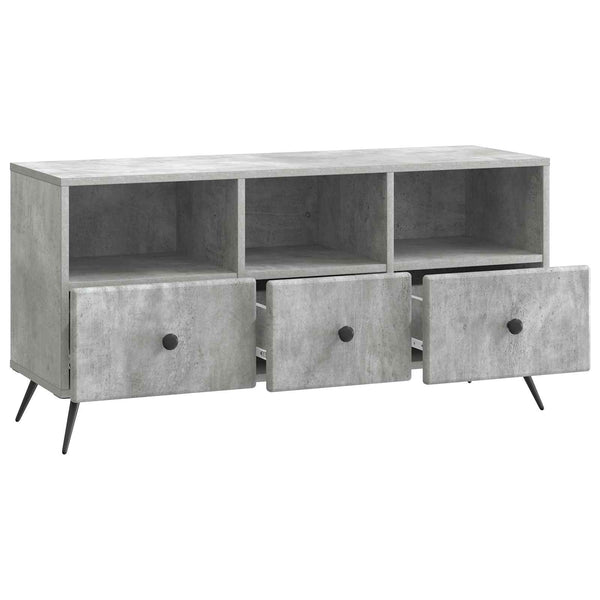 TV-kaappi Betoninharmaa 102 x 34,5 x 50 cm Tekninen puu