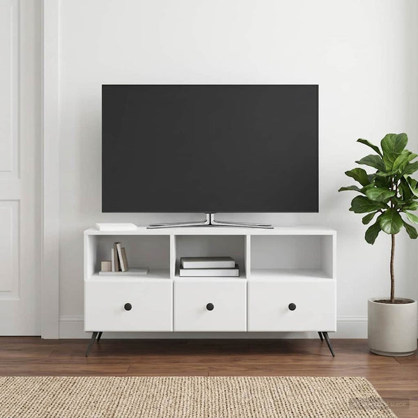 TV-kaappi Korkeakiiltoinen valkoinen 102 x 34,5 x 50 cm
