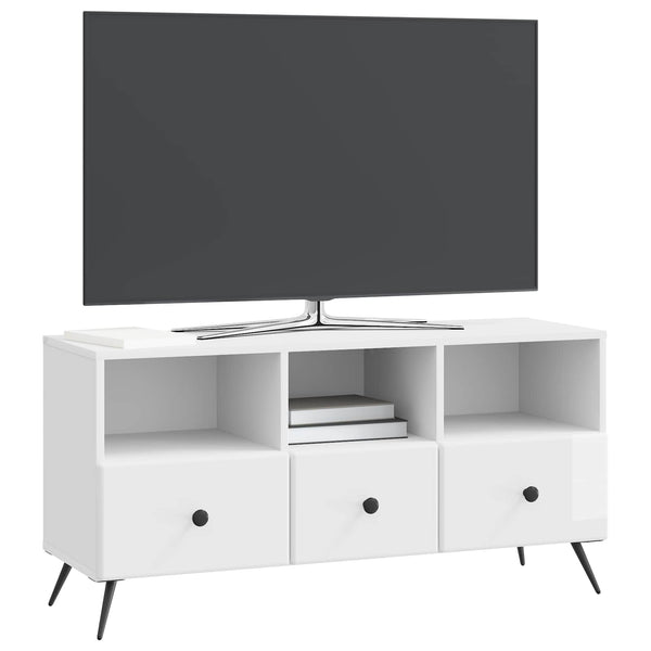 TV-kaappi Korkeakiiltoinen valkoinen 102 x 34,5 x 50 cm