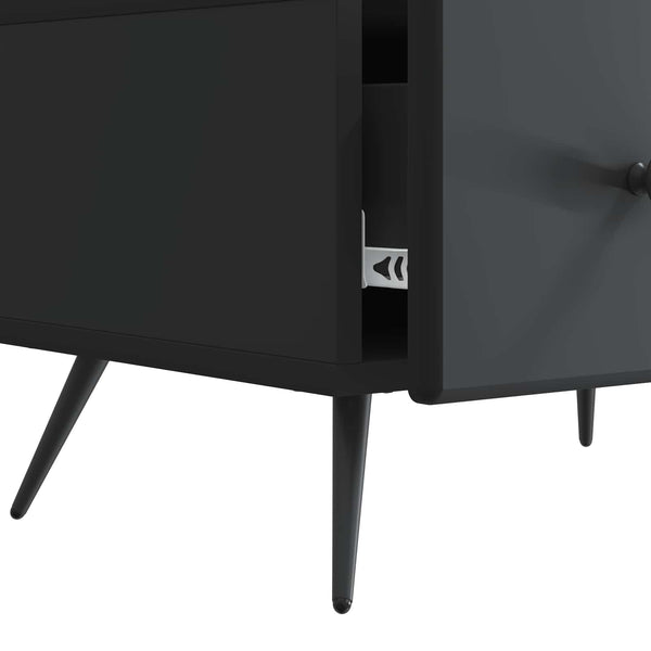 TV-kaappi laatikon kanssa Musta 147 x 34,5 x 30 cm Tekninen puu
