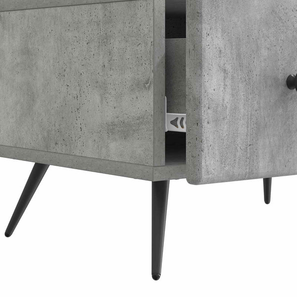 TV-kaappi Betoninharmaa 147 x 34,5 x 30 cm Tekninen puu