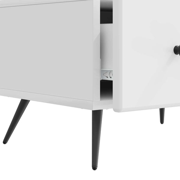 TV-kaappi Korkeakiiltoinen valkoinen 147 x 34,5 x 30 cm