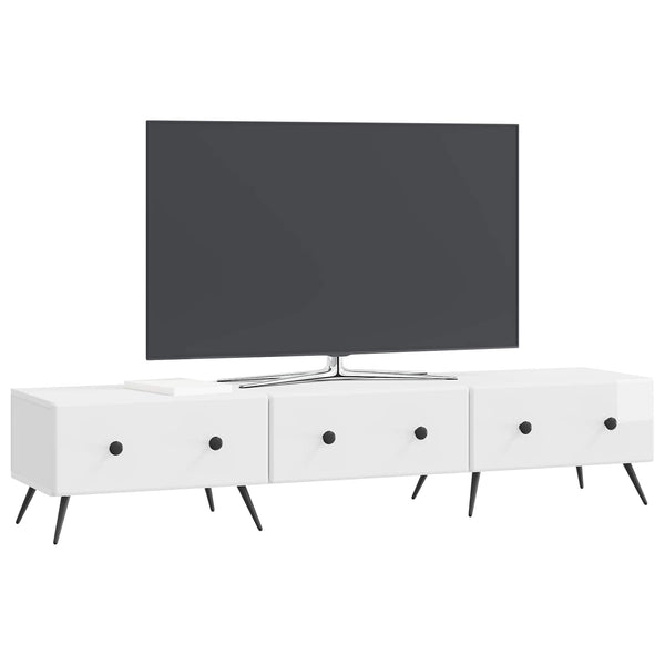 TV-kaappi Korkeakiiltoinen valkoinen 147 x 34,5 x 30 cm
