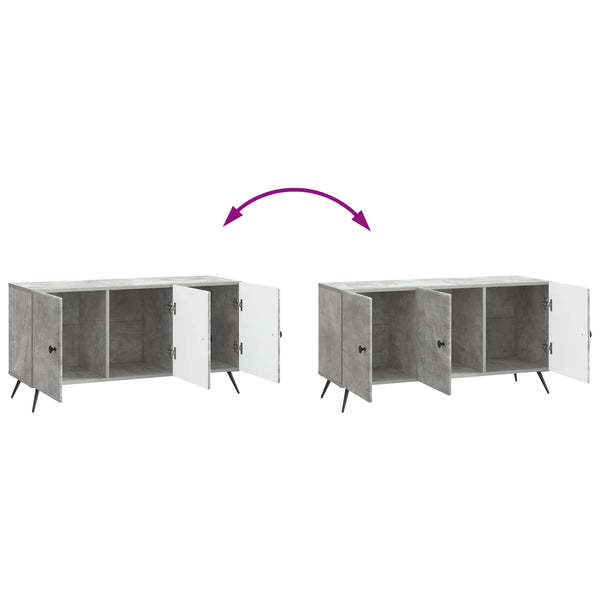 TV-kaappi Betoninharmaa 99 x 34,5 x 50 cm Tekninen puu