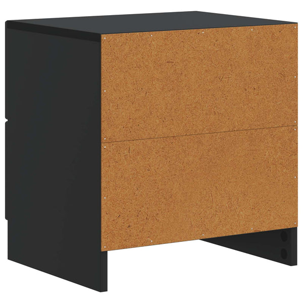 Yöpöytäkaappi 2 kpl Musta 43 x 34,5 x 44,5 cm Tekninen puu