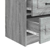 Yöpöytäkaappi 2 kpl Harmaa sonoma 43 x 34,5 x 44,5 cm