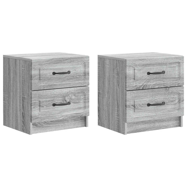 Yöpöytäkaappi 2 kpl Harmaa sonoma 43 x 34,5 x 44,5 cm