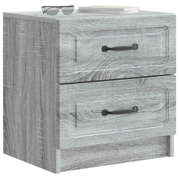 Yöpöytäkaappi 2 kpl Harmaa sonoma 43 x 34,5 x 44,5 cm