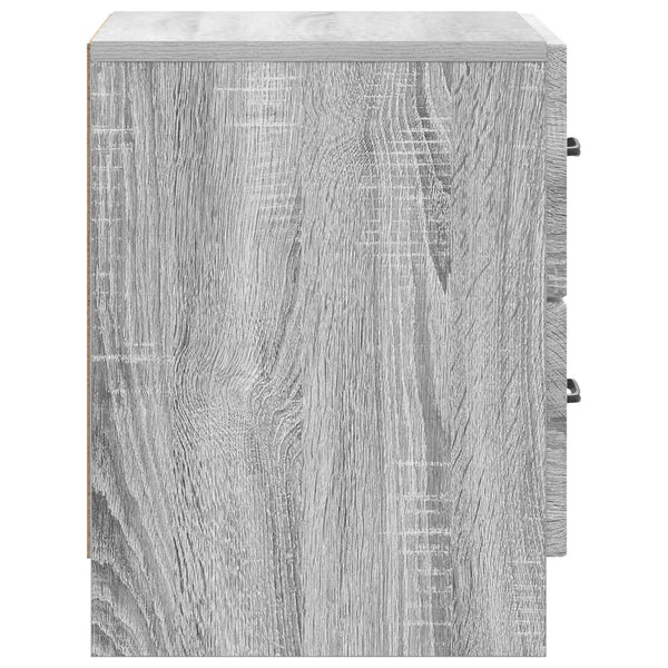 Yöpöytäkaappi 2 kpl Harmaa sonoma 43 x 34,5 x 44,5 cm