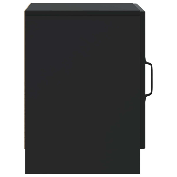 Yöpöytäkaappi 2 kpl Musta 43 x 34,5 x 47 cm Tekninen puu