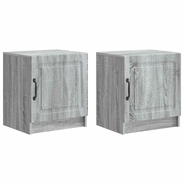 Yöpöytäkaappi 2 kpl Harmaa sonoma 43 x 34,5 x 47 cm