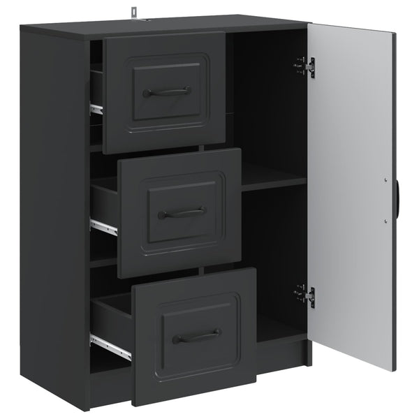 Sivupöytä laatikon kanssa Musta 66 x 34,5 x 87 cm Tekninen puu