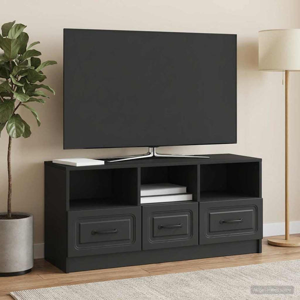 TV-kaappi laatikon kanssa Musta 102 x 34,5 x 47 cm Tekninen puu