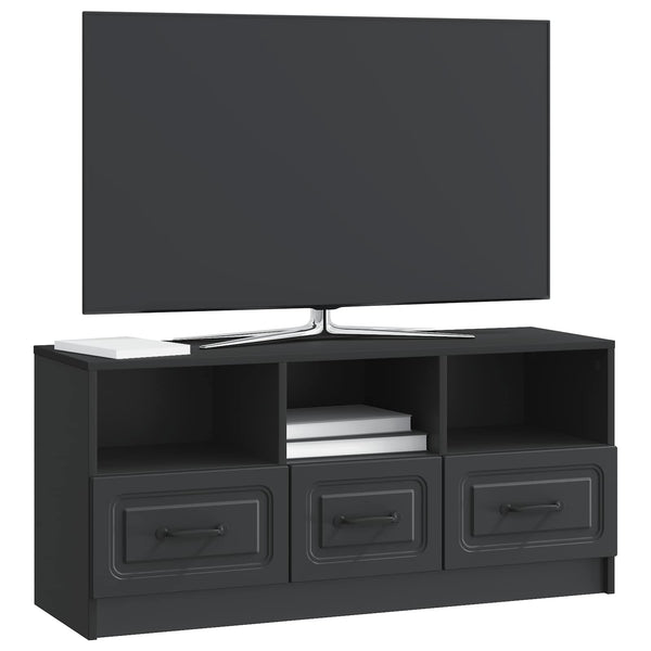 TV-kaappi laatikon kanssa Musta 102 x 34,5 x 47 cm Tekninen puu