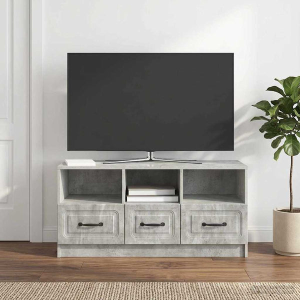 TV-kaappi Betoninharmaa 102 x 34,5 x 47 cm Tekninen puu