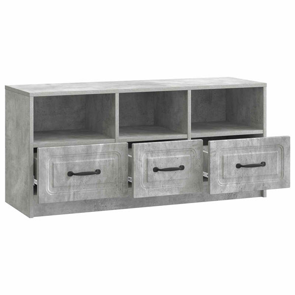 TV-kaappi Betoninharmaa 102 x 34,5 x 47 cm Tekninen puu