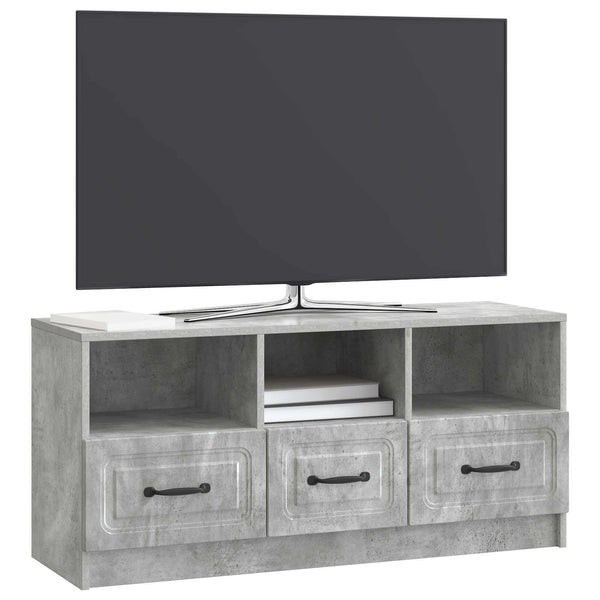 TV-kaappi Betoninharmaa 102 x 34,5 x 47 cm Tekninen puu