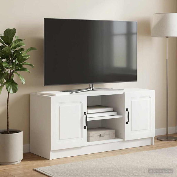 TV-kaappi valkoinen 102 x 34,5 x 47 cm Tekninen puu