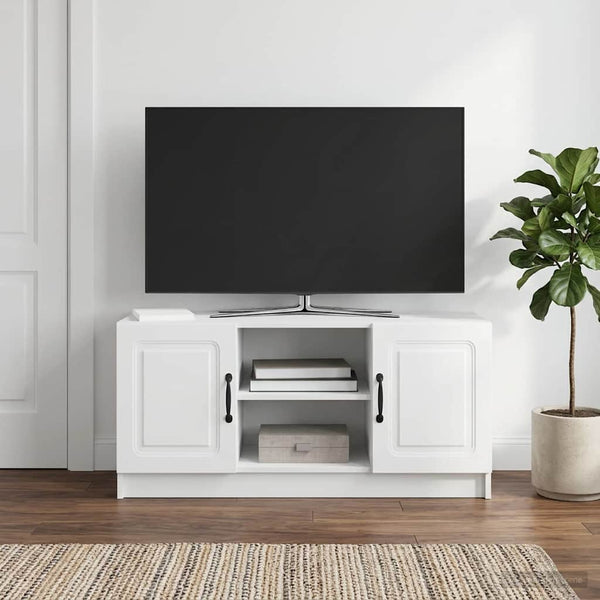 TV-kaappi valkoinen 102 x 34,5 x 47 cm Tekninen puu