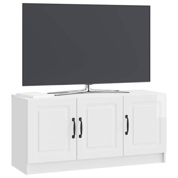 TV-kaappi Korkeakiiltoinen valkoinen 99 x 34,5 x 47 cm