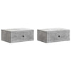 Yöpöytäkaappi 2 kpl Betoninharmaa 49 x 34,5 x 20 cm