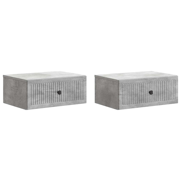 Yöpöytäkaappi 2 kpl Betoninharmaa 49 x 34,5 x 20 cm