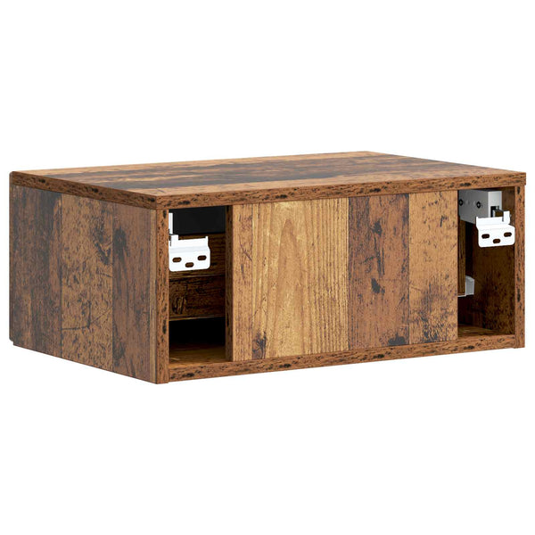 Yöpöytäkaappi 2 kpl Vanha puu 49 x 34,5 x 20 cm Tekninen puu
