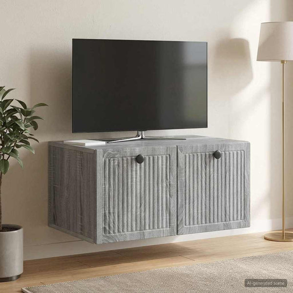 Seinälle asennettava TV-kaappi Harmaa sonoma 59,5 x 41 x 30 cm