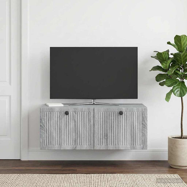 Seinälle asennettava TV-kaappi Harmaa sonoma 78,5 x 41 x 30 cm