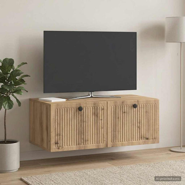 Seinälle asennettava TV-kaappi 78,5 x 41 x 30 cm Artisaanitammi