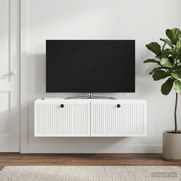 Seinälle asennettava TV-kaappi valkoinen 98 x 41 x 30 cm