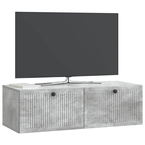 Seinälle asennettava TV-kaappi Betoninharmaa 98 x 41 x 30 cm