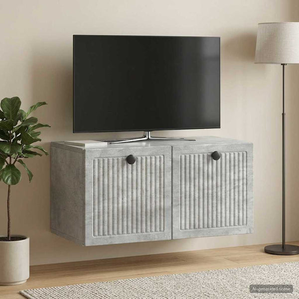 Seinälle asennettava TV-kaappi Betoninharmaa 59,5 x 31 x 30 cm