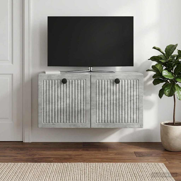 Seinälle asennettava TV-kaappi Betoninharmaa 59,5 x 31 x 30 cm