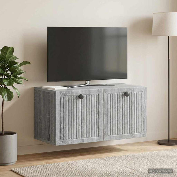 Seinälle asennettava TV-kaappi Harmaa sonoma 59,5 x 31 x 30 cm