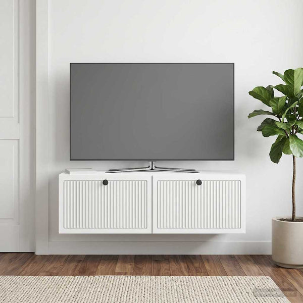 Seinälle asennettava TV-kaappi valkoinen 98 x 31 x 30 cm
