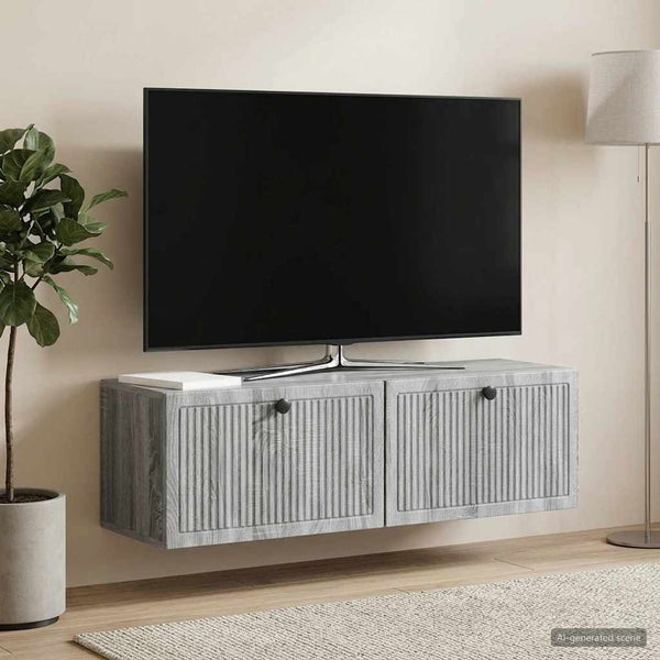 Seinälle asennettava TV-kaappi Harmaa sonoma 98 x 31 x 30 cm