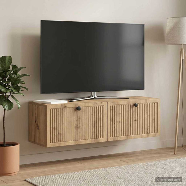 Seinälle asennettava TV-kaappi 98 x 31 x 30 cm Artisaanitammi