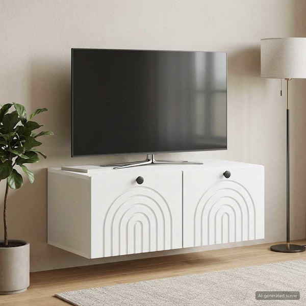 Seinälle asennettava TV-kaappi valkoinen 78,5 x 41 x 30 cm