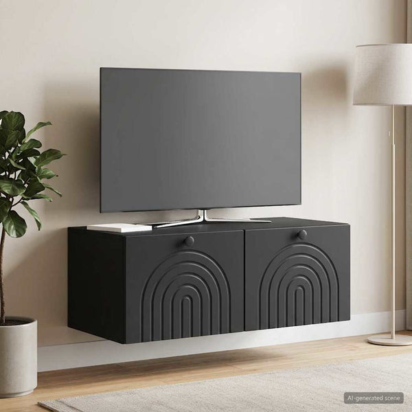 Seinälle asennettava TV-kaappi Musta 78,5 x 41 x 30 cm