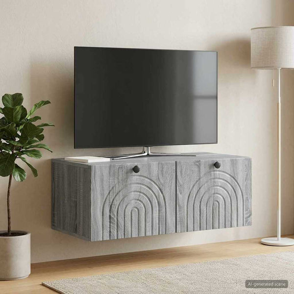 Seinälle asennettava TV-kaappi Harmaa sonoma 78,5 x 41 x 30 cm