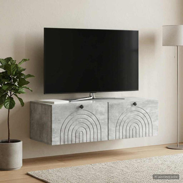 Seinälle asennettava TV-kaappi Betoninharmaa 99 x 41 x 30 cm