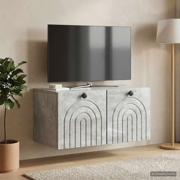 Seinälle asennettava TV-kaappi Betoninharmaa 59,5 x 31 x 30 cm