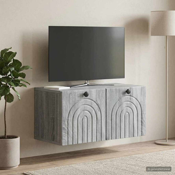 Seinälle asennettava TV-kaappi Harmaa sonoma 59,5 x 31 x 30 cm