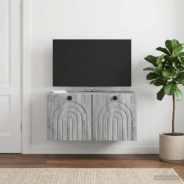 Seinälle asennettava TV-kaappi Harmaa sonoma 59,5 x 31 x 30 cm
