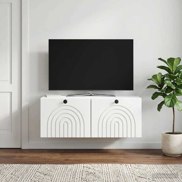 Seinälle asennettava TV-kaappi valkoinen 78,5 x 31 x 30 cm