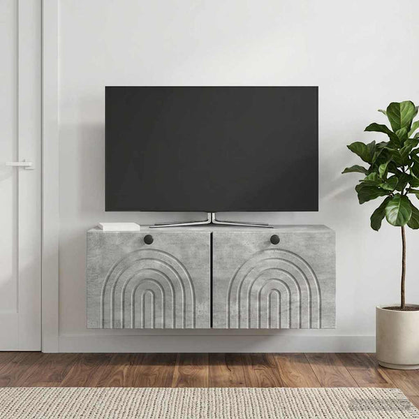 Seinälle asennettava TV-kaappi Betoninharmaa 78,5 x 31 x 30 cm