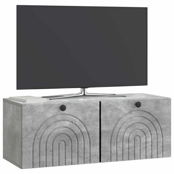 Seinälle asennettava TV-kaappi Betoninharmaa 78,5 x 31 x 30 cm