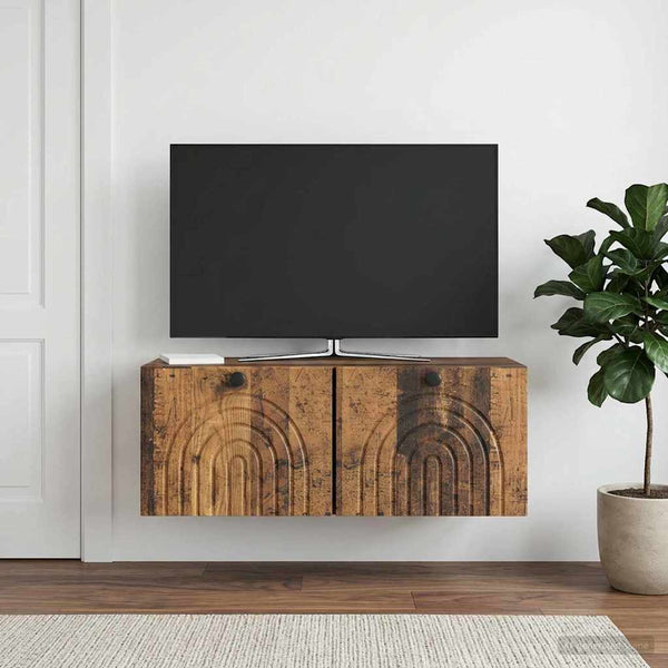 Seinälle asennettava TV-kaappi Vanha puu 78,5 x 31 x 30 cm