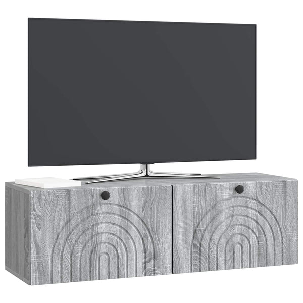 Seinälle asennettava TV-kaappi Harmaa sonoma 98 x 31 x 30 cm